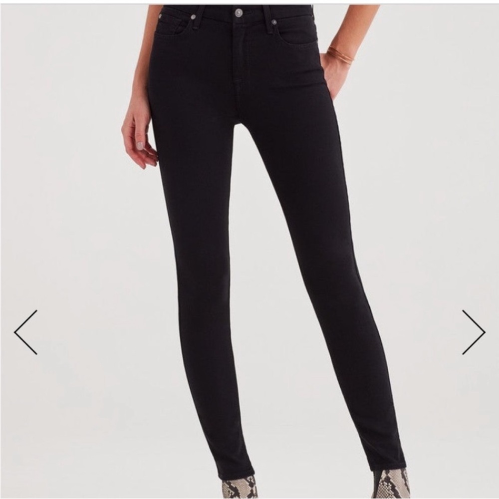 7 For All Mankind Black High Waist Skinny Jean